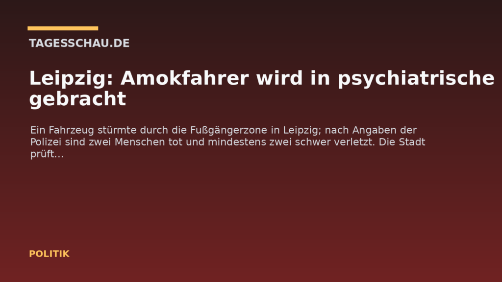 Leipzig: Amokfahrer wird in psychiatrische Klinik gebracht