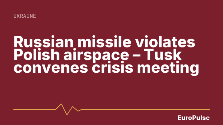 Russian missile violates Polish airspace – Tusk convenes crisis meeting