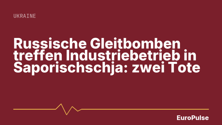 Russische Gleitbomben treffen Industriebetrieb in Saporischschja: zwei Tote