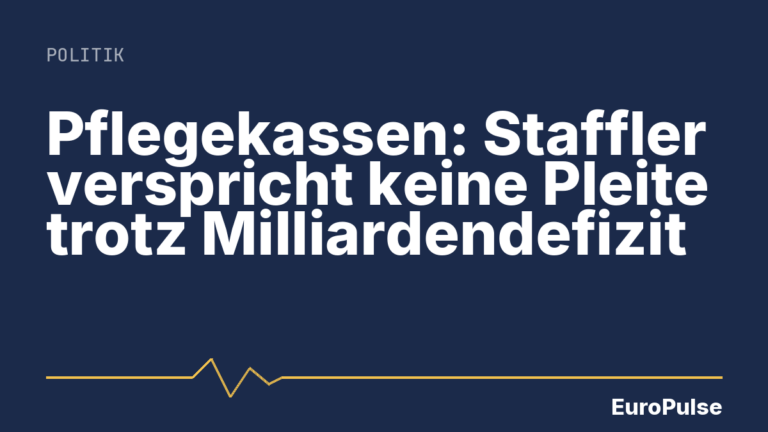 Pflegekassen: Staffler verspricht keine Pleite trotz Milliardendefizit