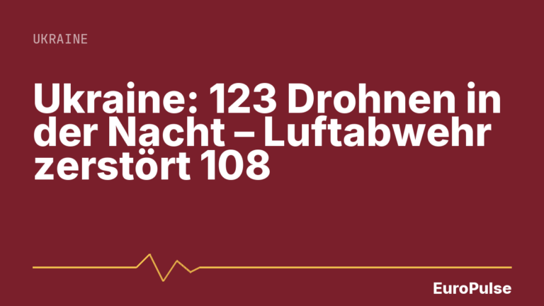 Ukraine: 123 Drohnen in der Nacht – Luftabwehr zerstört 108