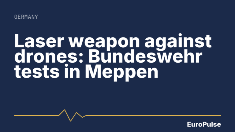 Laser weapon against drones: Bundeswehr tests in Meppen