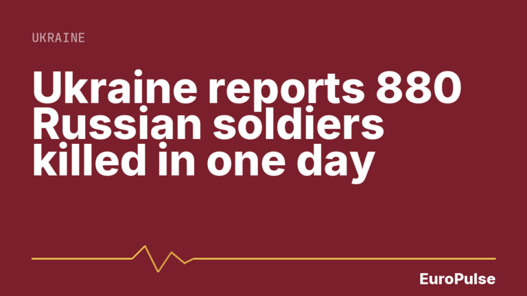 Ukraine reports 880 Russian soldiers killed in one day