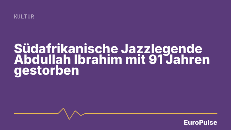 Südafrikanische Jazzlegende Abdullah Ibrahim mit 91 Jahren gestorben