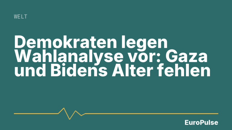 Demokraten legen Wahlanalyse vor: Gaza und Bidens Alter fehlen