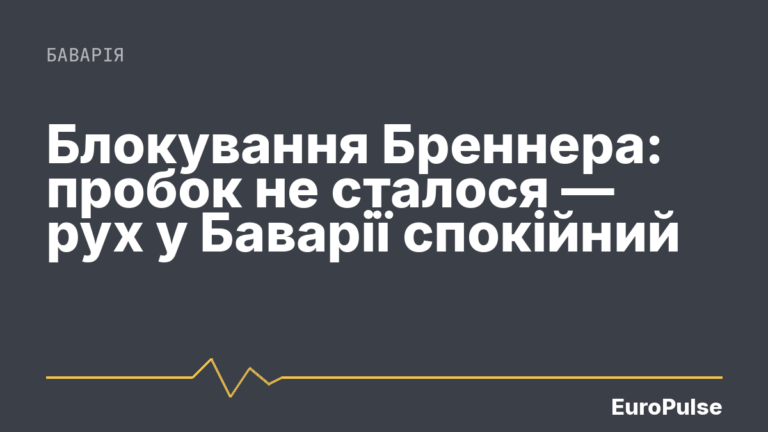 Блокування Бреннера: пробок не сталося — рух у Баварії спокійний