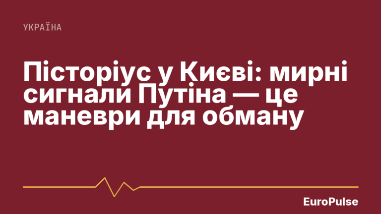Пісторіус у Києві: мирні сигнали Путіна — це маневри для обману