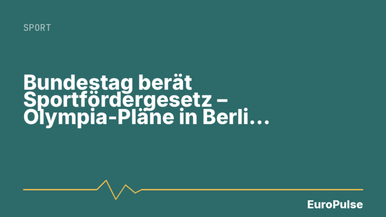 Bundestag berät Sportfördergesetz – Olympia-Pläne in Berlin angenommen