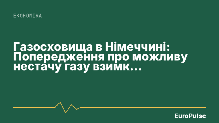 Газосховища в Німеччині: Попередження про можливу нестачу газу взимку 2026/2027