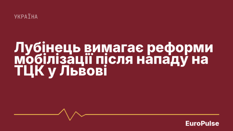 Лубінець вимагає реформи мобілізації після нападу на ТЦК у Львові