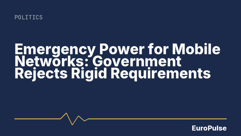 Emergency Power for Mobile Networks: Government Rejects Rigid Requirements