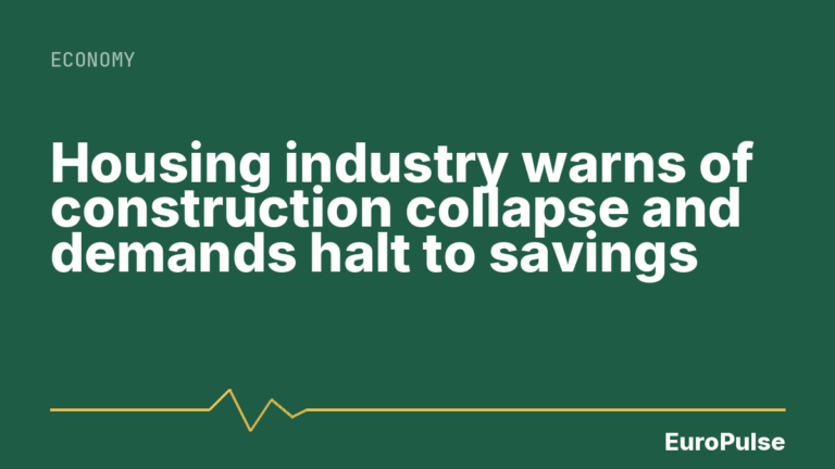Housing industry warns of construction collapse and demands halt to savings