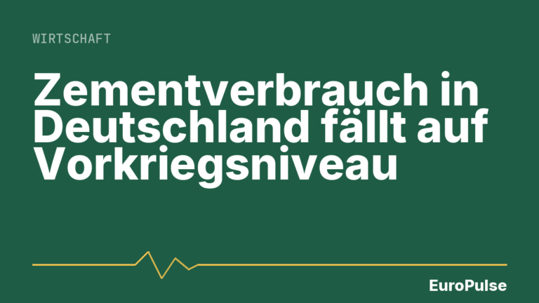 Zementverbrauch in Deutschland fällt auf Vorkriegsniveau