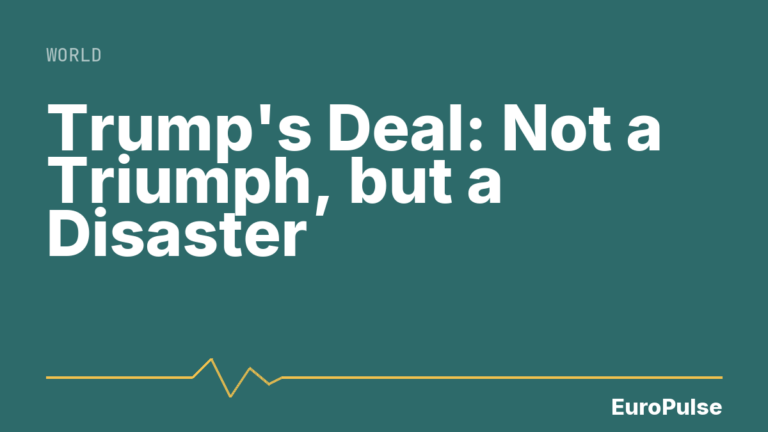 Trump’s Deal: Not a Triumph, but a Disaster