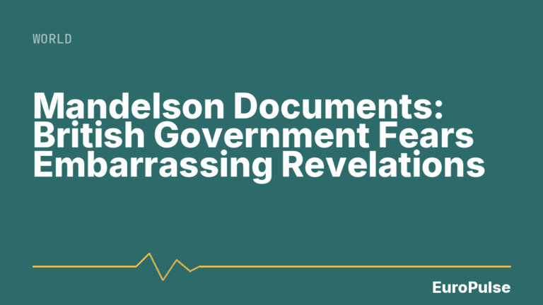 Mandelson Documents: British Government Fears Embarrassing Revelations