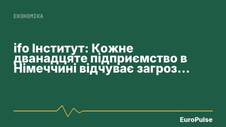 ifo Інститут: Кожне дванадцяте підприємство в Німеччині відчуває загрозу існуванню