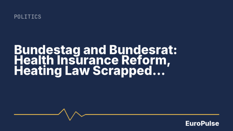 Bundestag and Bundesrat: Health Insurance Reform, Heating Law Scrapped, E-Scooter Liability