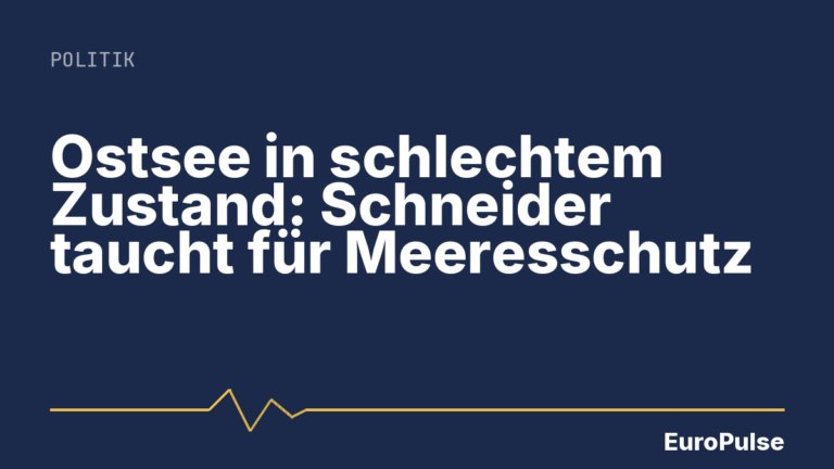 Ostsee in schlechtem Zustand: Schneider taucht für Meeresschutz
