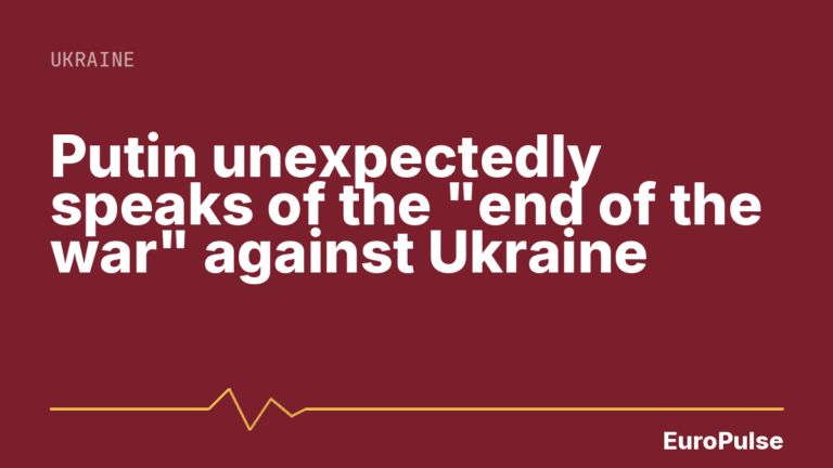 Putin unexpectedly speaks of the “end of the war” against Ukraine