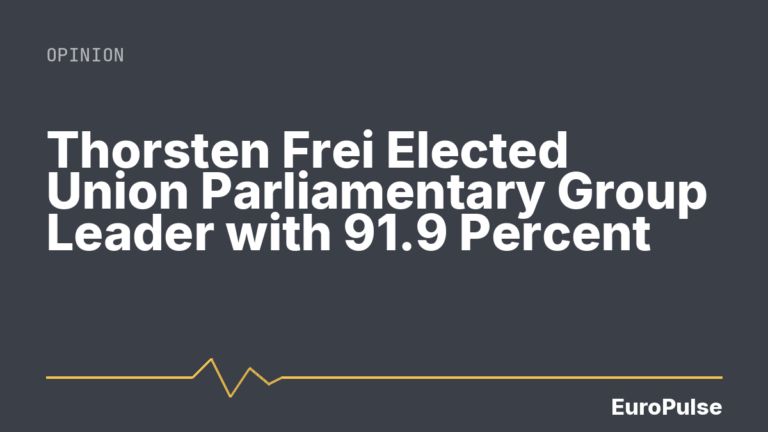 Thorsten Frei Elected Union Parliamentary Group Leader with 91.9 Percent