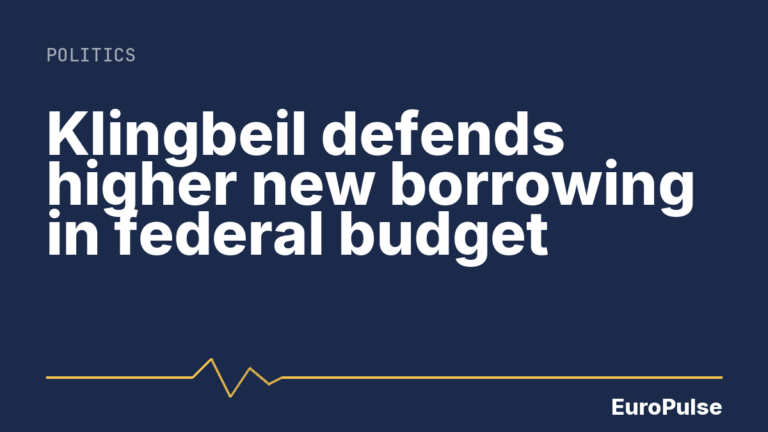Klingbeil defends higher new borrowing in federal budget