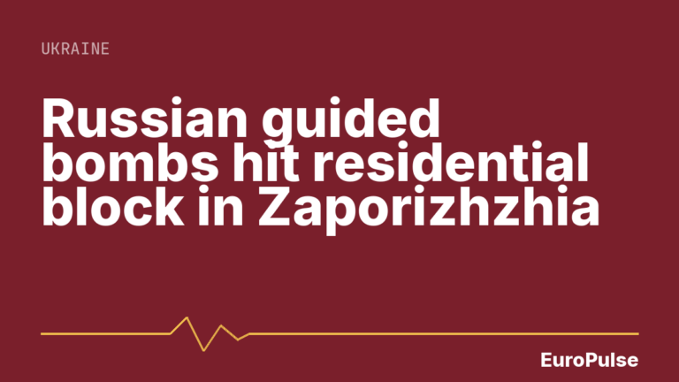Russian guided bombs hit residential block in Zaporizhzhia