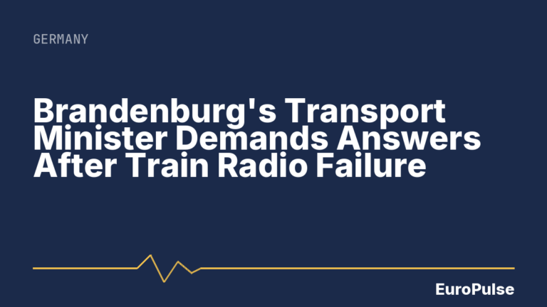 Brandenburg’s Transport Minister Demands Answers After Train Radio Failure