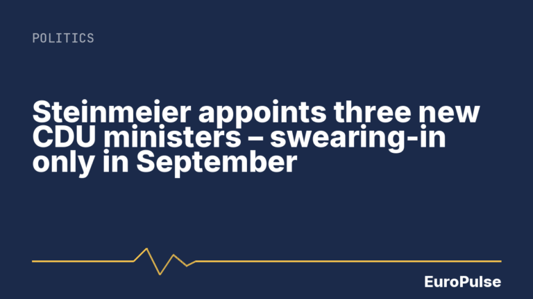 Steinmeier appoints three new CDU ministers – swearing-in only in September