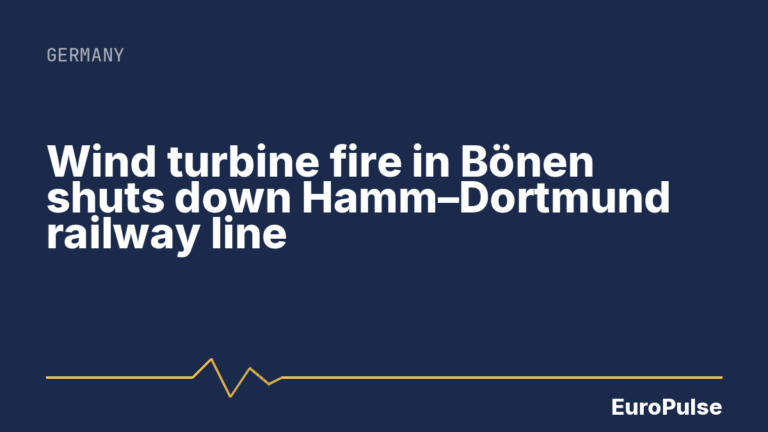 Wind turbine fire in Bönen shuts down Hamm–Dortmund railway line
