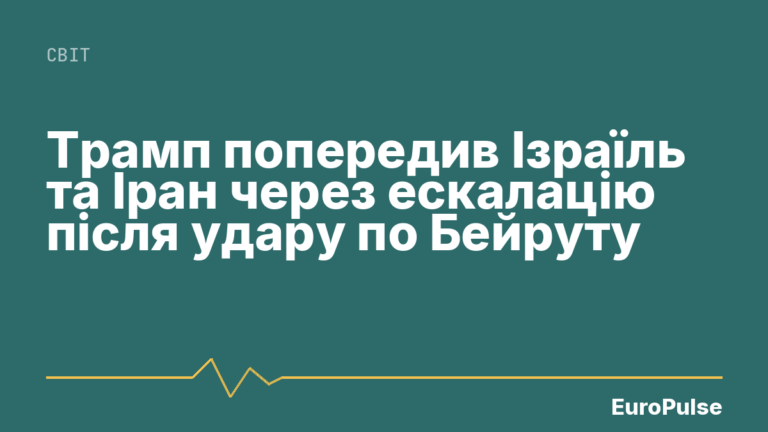 Трамп попередив Ізраїль та Іран через ескалацію після удару по Бейруту