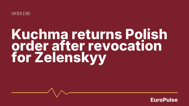 Kuchma returns Polish order after revocation for Zelenskyy