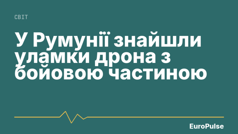 У Румунії знайшли уламки дрона з бойовою частиною