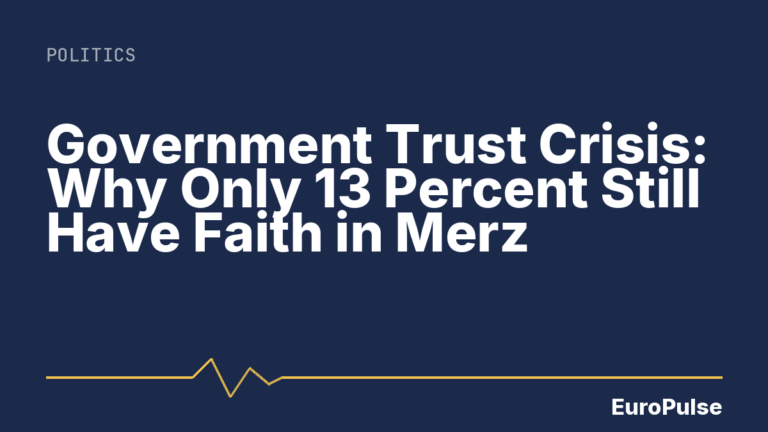 Government Trust Crisis: Why Only 13 Percent Still Have Faith in Merz