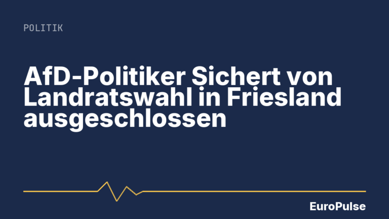 AfD-Politiker Sichert von Landratswahl in Friesland ausgeschlossen