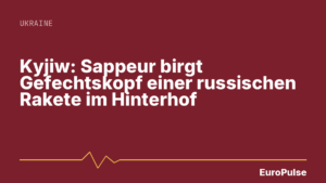 Kyjiw: Sappeur birgt Gefechtskopf einer russischen Rakete im Hinterhof