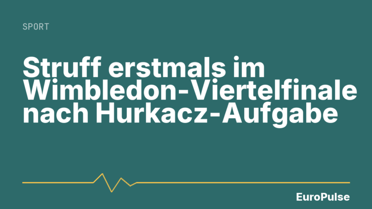 Struff erstmals im Wimbledon-Viertelfinale nach Hurkacz-Aufgabe