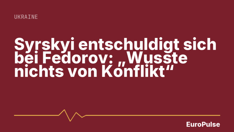 Syrskyi entschuldigt sich bei Fedorov: „Wusste nichts von Konflikt“