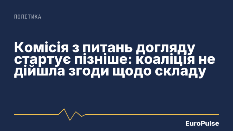 Комісія з питань догляду стартує пізніше: коаліція не дійшла згоди щодо складу