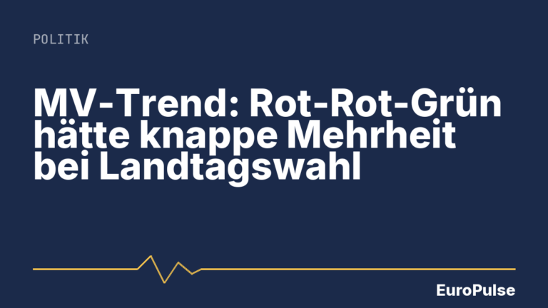 MV-Trend: Rot-Rot-Grün hätte knappe Mehrheit bei Landtagswahl