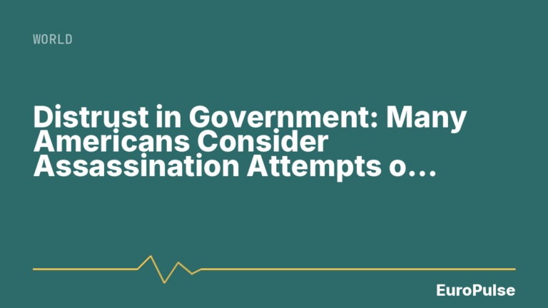 Distrust in Government: Many Americans Consider Assassination Attempts on Trump to Be Fake