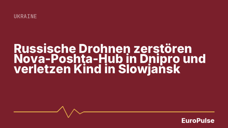 Russische Drohnen zerstören Nova-Poshta-Hub in Dnipro und verletzen Kind in Slowjansk