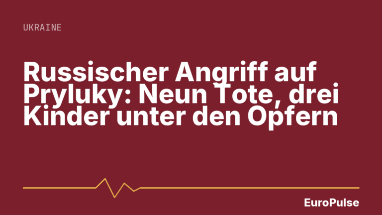 Russischer Angriff auf Pryluky: Neun Tote, drei Kinder unter den Opfern