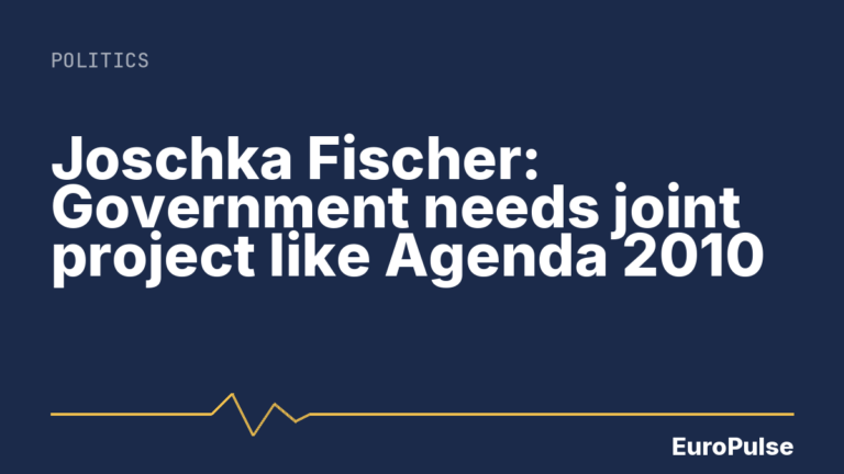 Joschka Fischer: Government needs joint project like Agenda 2010