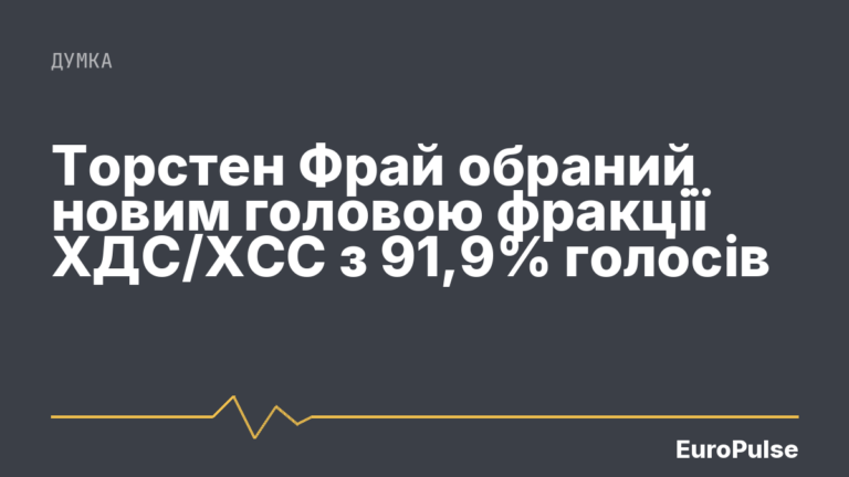 Торстен Фрай обраний новим головою фракції ХДС/ХСС з 91,9% голосів