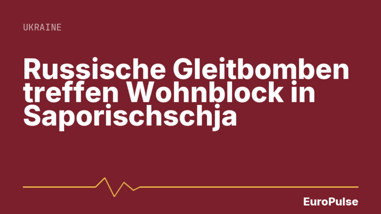 Russische Gleitbomben treffen Wohnblock in Saporischschja