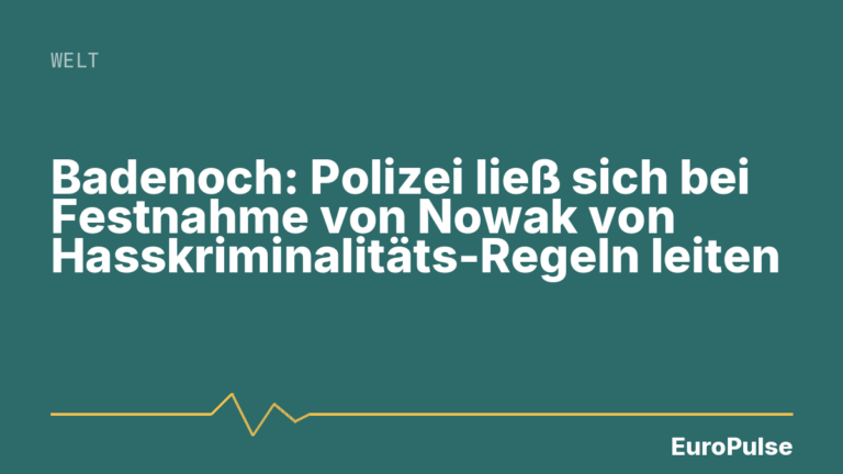 Badenoch: Polizei ließ sich bei Festnahme von Nowak von Hasskriminalitäts-Regeln leiten