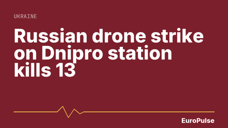 Russian drone strike on Dnipro station kills 13