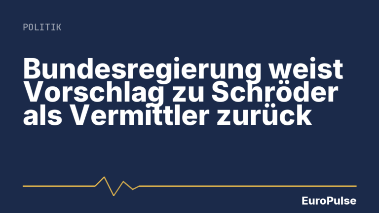 Bundesregierung weist Vorschlag zu Schröder als Vermittler zurück