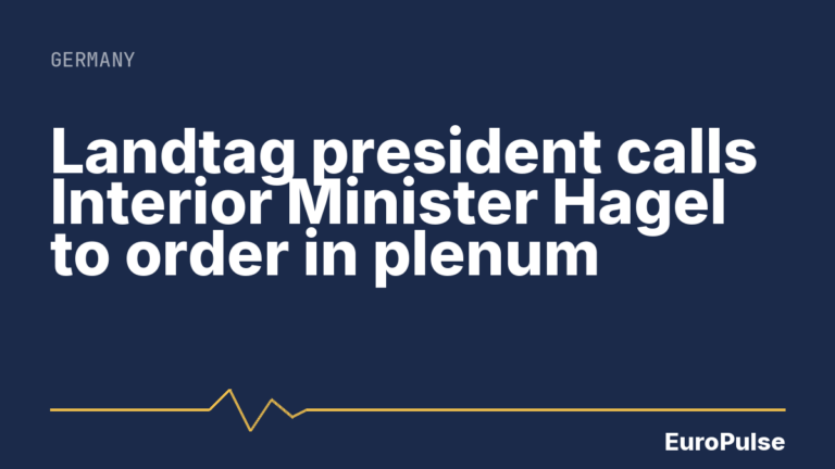 Landtag president calls Interior Minister Hagel to order in plenum