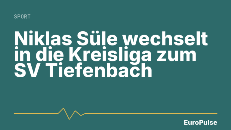 Niklas Süle wechselt in die Kreisliga zum SV Tiefenbach